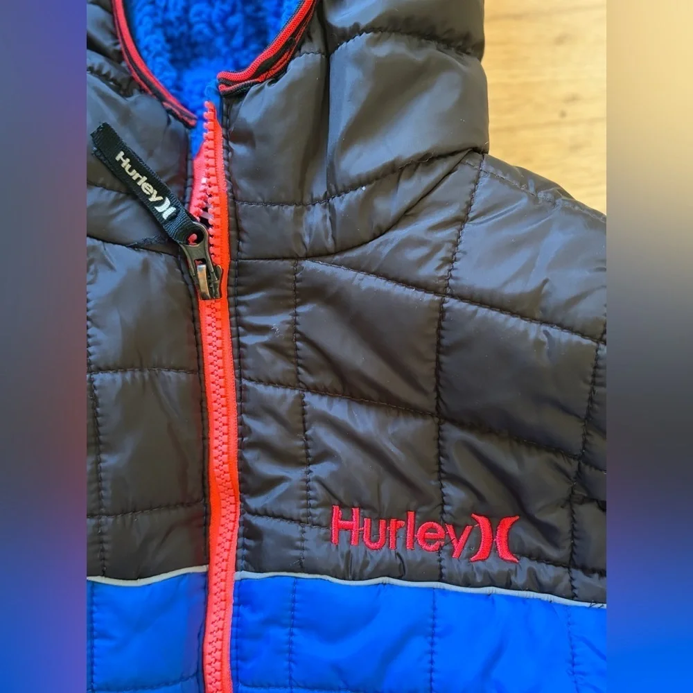 Hurley puffer jacket with hood fleece lined